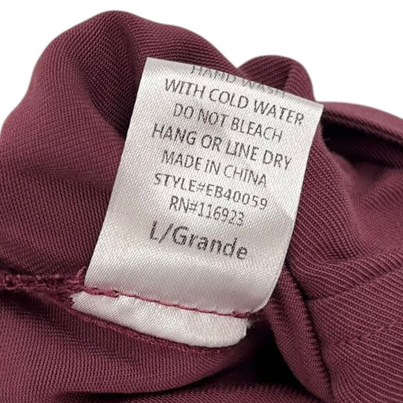 Easel Womens L Plum Mineral Wash Wide Leg Pants Elastic Waist Belted Relaxed Fit - Picture 5 of 16